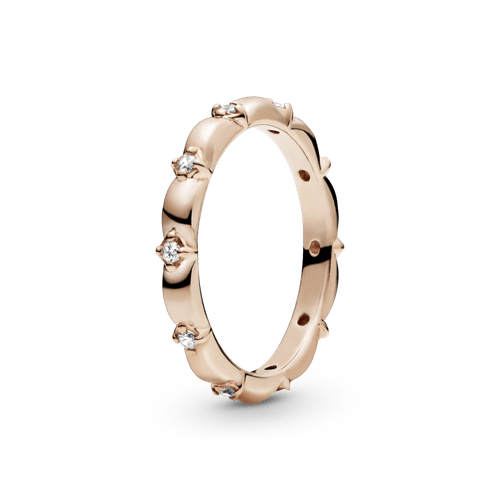 Anillo Banda de pétalos de flores Oro Rosado