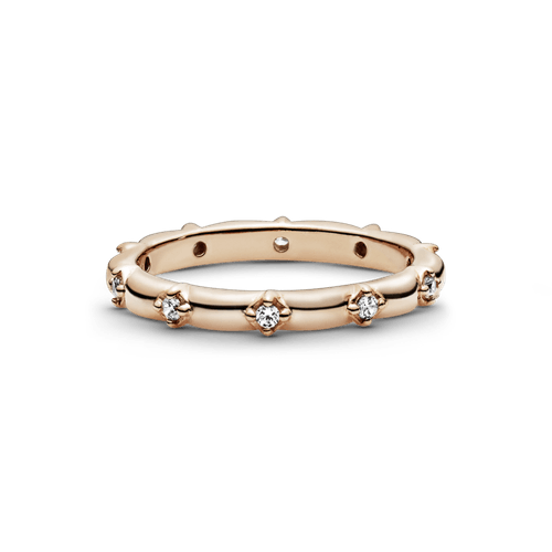 Anillo Banda de pétalos de flores Oro Rosado
