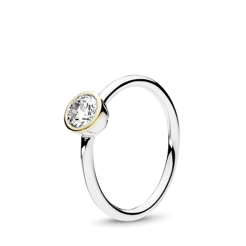 Anillo Círculo Pequeño Dos Tonos
