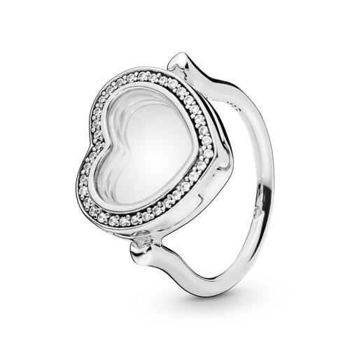 Anillo con Medallón Pandora corazón resplandeciente