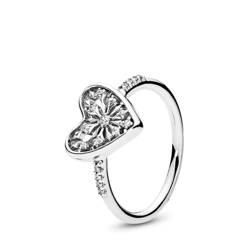 Anillo Corazón de invierno, cz clara