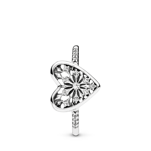 Anillo Corazón de invierno, cz clara