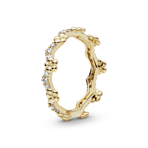 Anillo Corona De Flores Recubrimiento en Oro de 14k