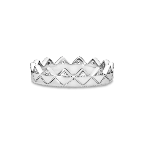 Anillo Corona Geométrica En Plata