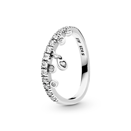 Anillo estilo candelabro y gotita colgante