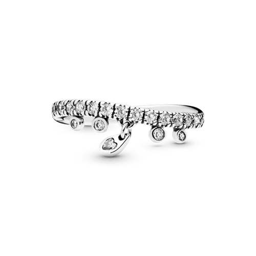 Anillo estilo candelabro y gotita colgante