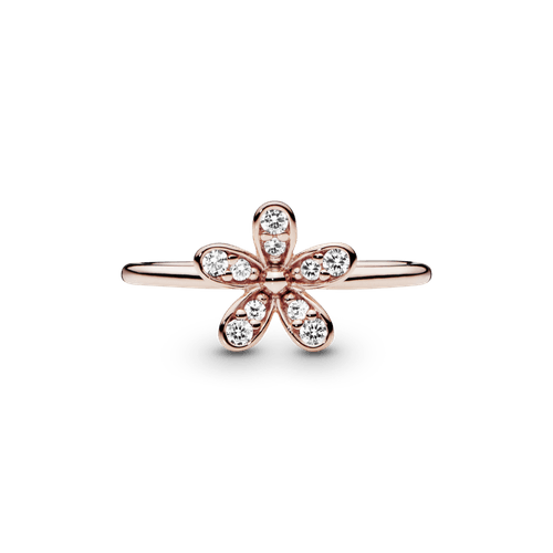 Anillo Margarita Reluciente Recubrimiento en Oro Rosa de 14k