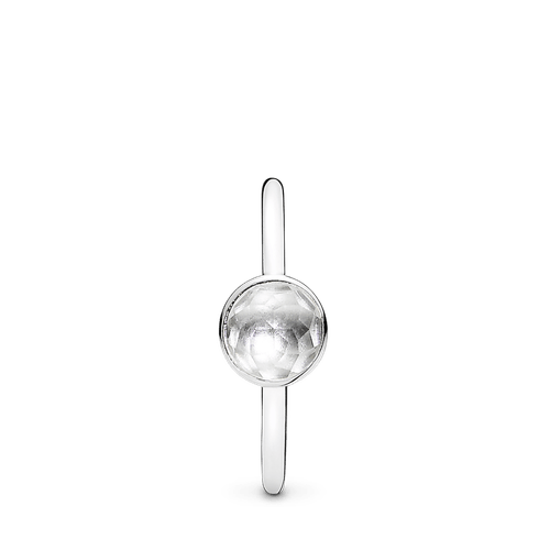 Anillo Momento de la vida, abril, cristal de roca