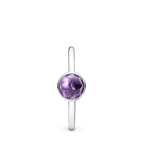 Anillo Momento de la vida, febrero, amatista sintética