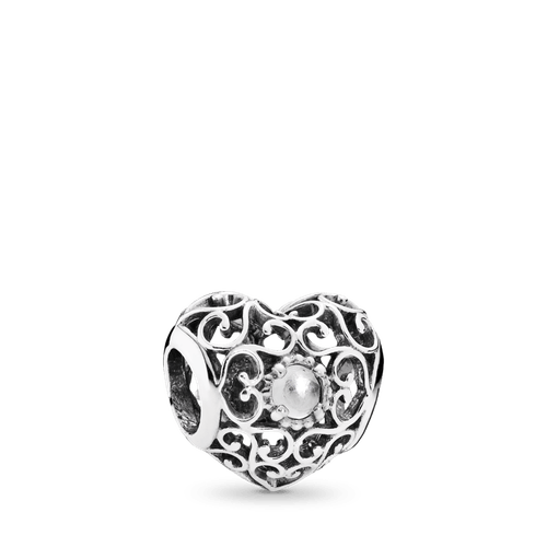 Charm Corazones natales, abril, cristal de roca