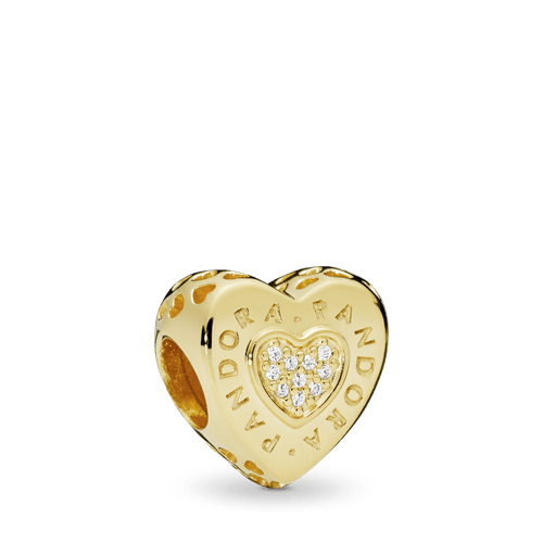 Charm Recubrimiento en Oro de 14k Signature de corazones