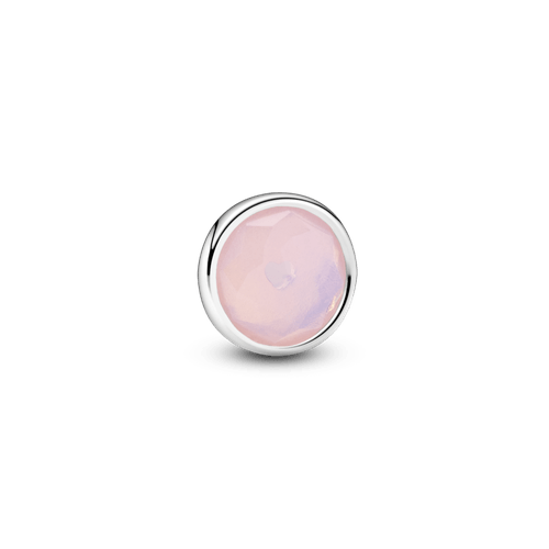 Pequeño Elemento Para Medallón Piedra Natal Rosa Octubre