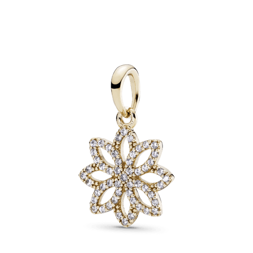 Dije Encaje floresciente, con zirconitas Oro 14K
