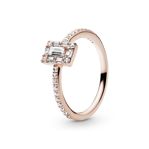 Anillo Halo cuadrado brillante Zirconia Pandora Timeless