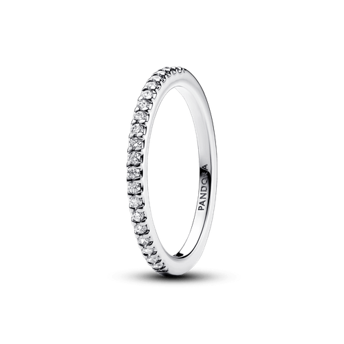 Anillo Banda Brillante Plateado