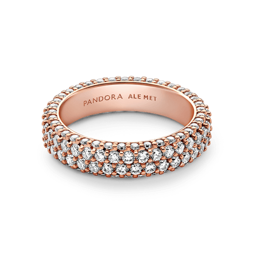 Anillo Fila Doble en Pavé