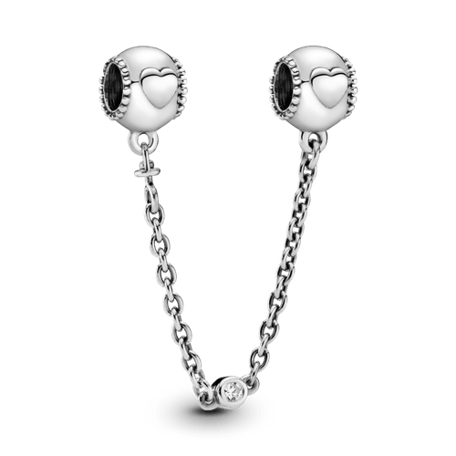 Cadena de Seguridad en plata de ley Corazones Ocultos