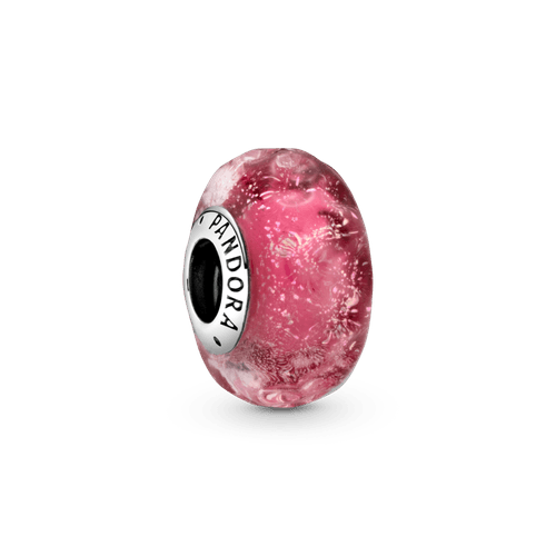 Charm de Cristal de Murano Rosa Fantasía Ondulado