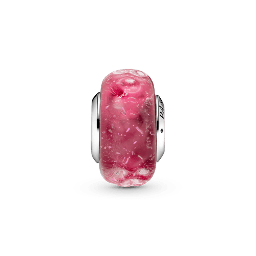 Charm de Cristal de Murano Rosa Fantasía Ondulado