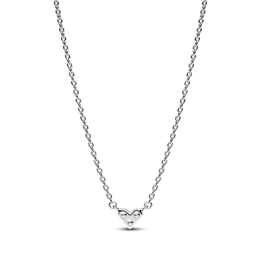Collar Corazón triple Gema Plateado