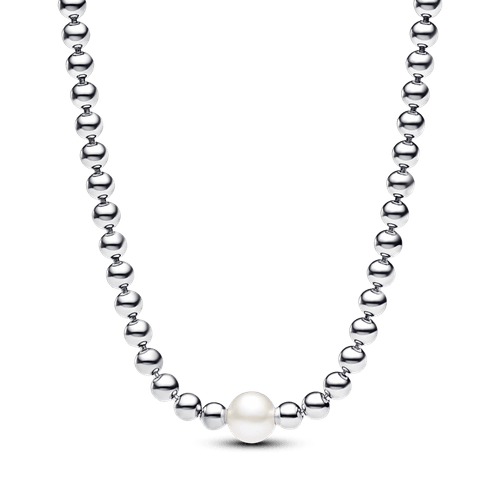Collar Esferas y Perla Cultivada de Agua Dulce Tratada