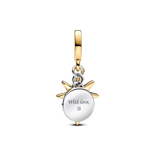 Charm Dije Grabable Estrella Polar con diamante sintético creado en laboratorio