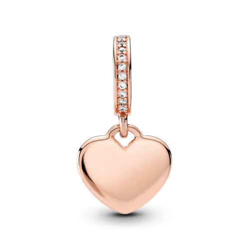 Charm Dije Etiqueta de Corazón para Grabar Rosa