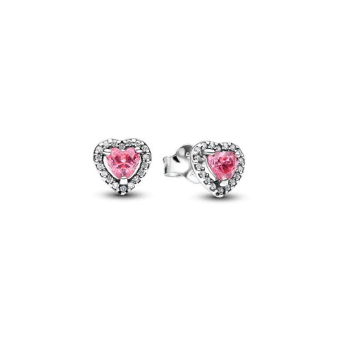 Aros de Botón Corazón Rosa