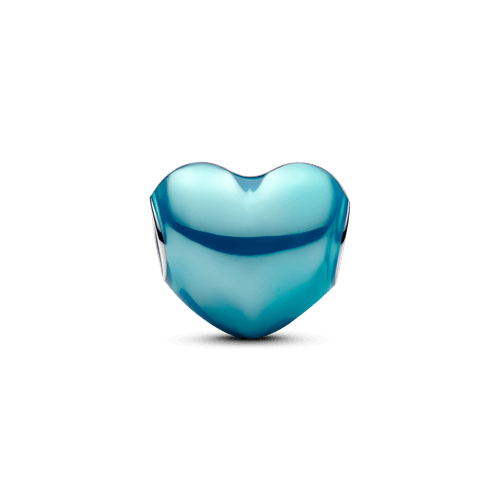 Charm Corazón Metálico Azul Cielo