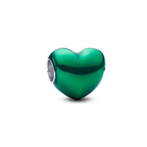 Charm Corazón Metálico Verde