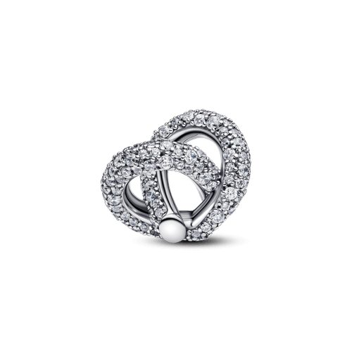 Charm Corazón Nudo Infinito y Pavé