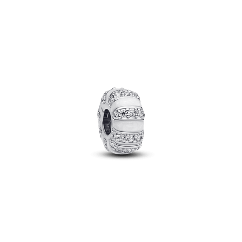 Charm de Clip Esmalte y Gemas Blanco