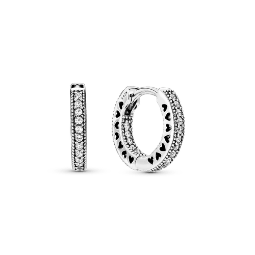 Aros de aro corazones de Pandora en pavé