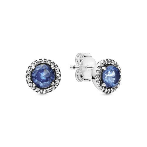 Aros de botón relucientes Brillo azul redondo