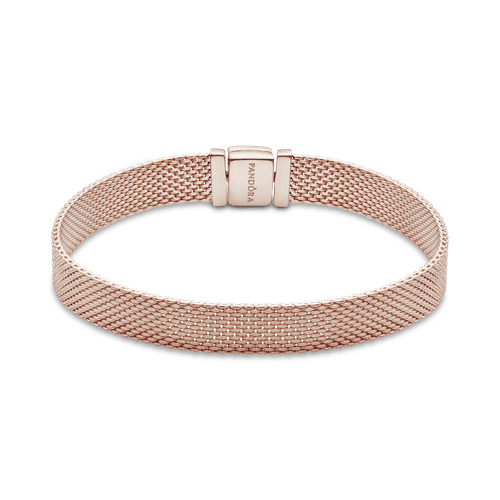 Brazalete de malla Pandora Reflexions Recubrimiento en Oro Rosa de 14k