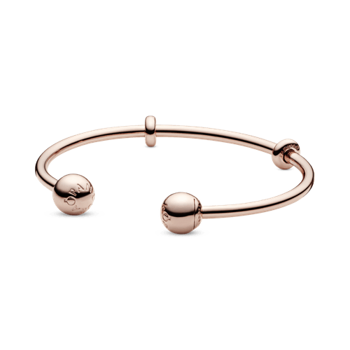 Brazalete rígido abierto Pandora Moments Recubrimiento en Oro Rosa de 14k