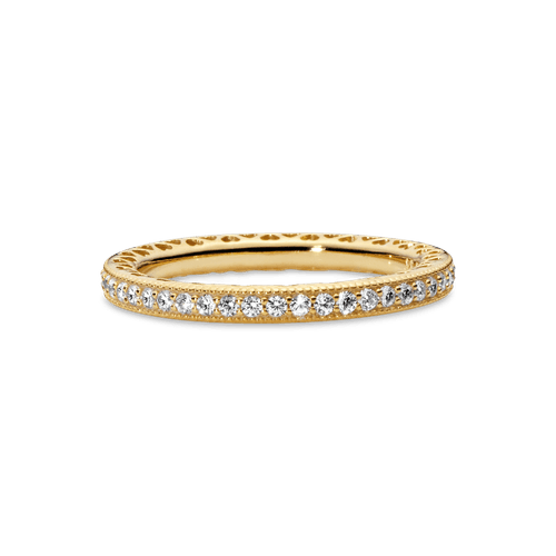 Anillo corazones con brillo Recubrimiento en Oro de 14k