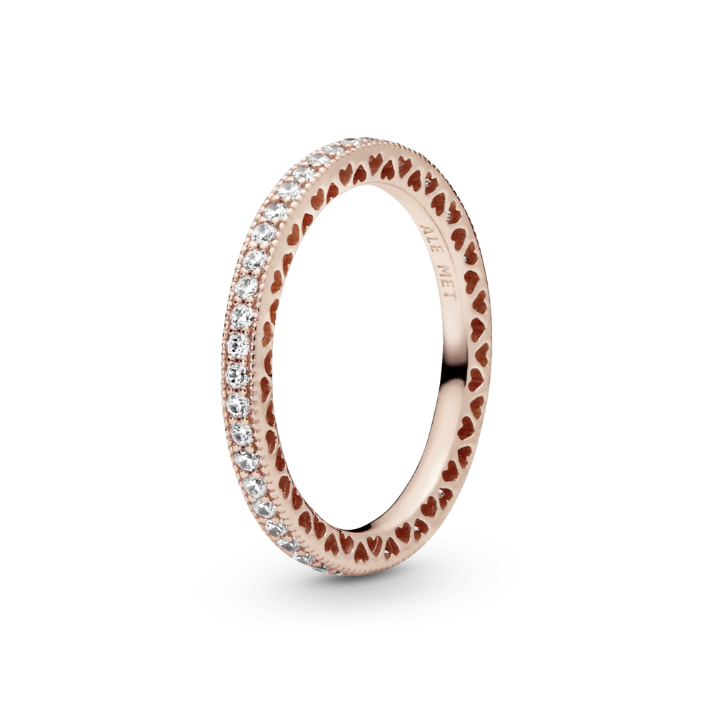 Anillo Pandora Oro Rosa Anillo Corazones De Recubrimiento En Oro