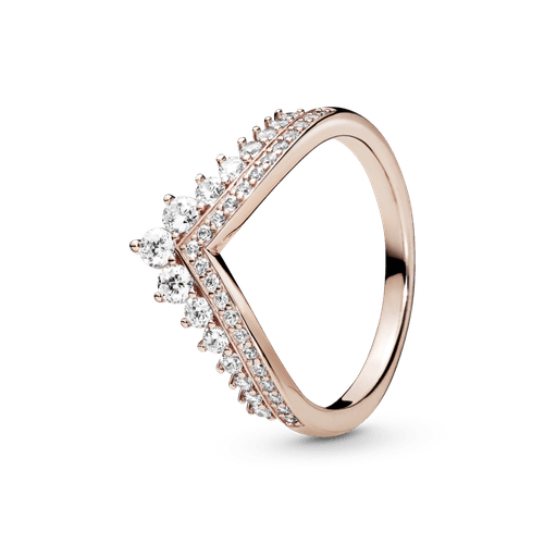 Anillo Hueso de los deseos Princesa Recubrimiento en Oro Rosa de 14k