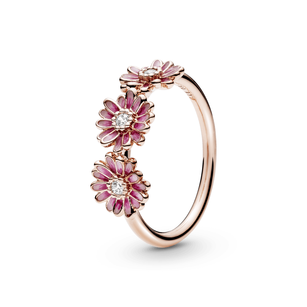 Anillo Trío de Margaritas Rosas|Pandora Pandora Oficial Argentina