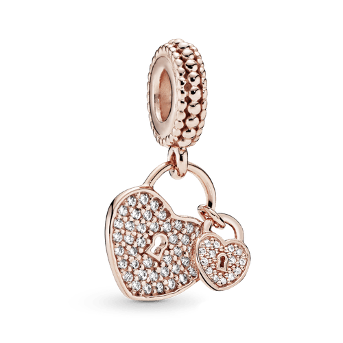 Charm Colgante Cadenas De Amor Recubrimiento en Oro Rosa de 14k