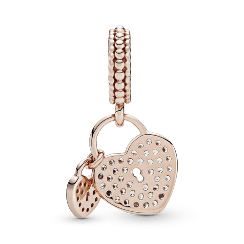 Charm Colgante Cadenas De Amor Recubrimiento en Oro Rosa de 14k