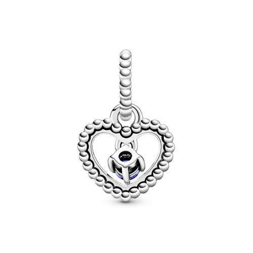 Charm colgante Corazón de Abalorio azul mar