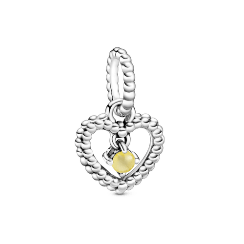 Charm colgante Corazón de abalorio de miel