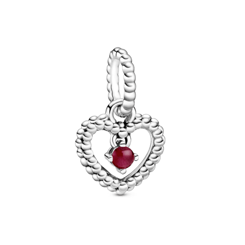 Charm colgante Corazón de abalorio rojo oscuro