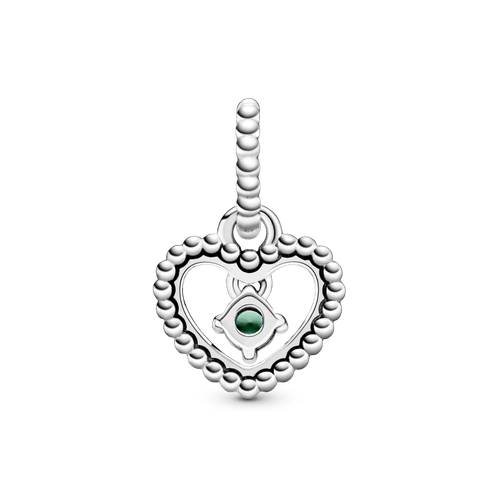 Charm colgante Corazón de Abalorio verde tropical