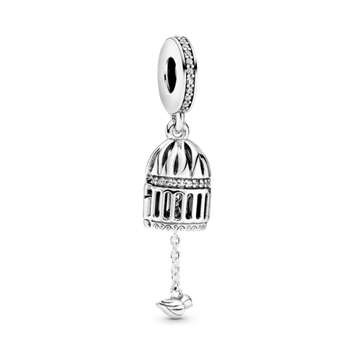 Charm Colgante Jaula Con Pájaro