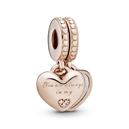 Charm Colgante Siempre Estás En Mi Corazón Recubrimiento en Oro Rosa de 14k