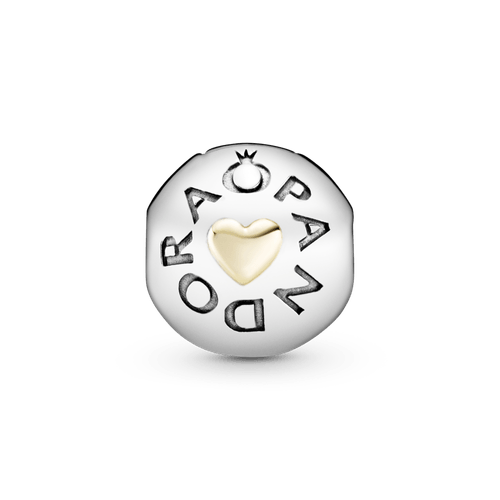 Charm Corazón Con Logotipo Pandora Dos Tonos