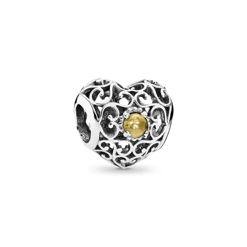 Charm Corazones Natales Noviembre Citrina